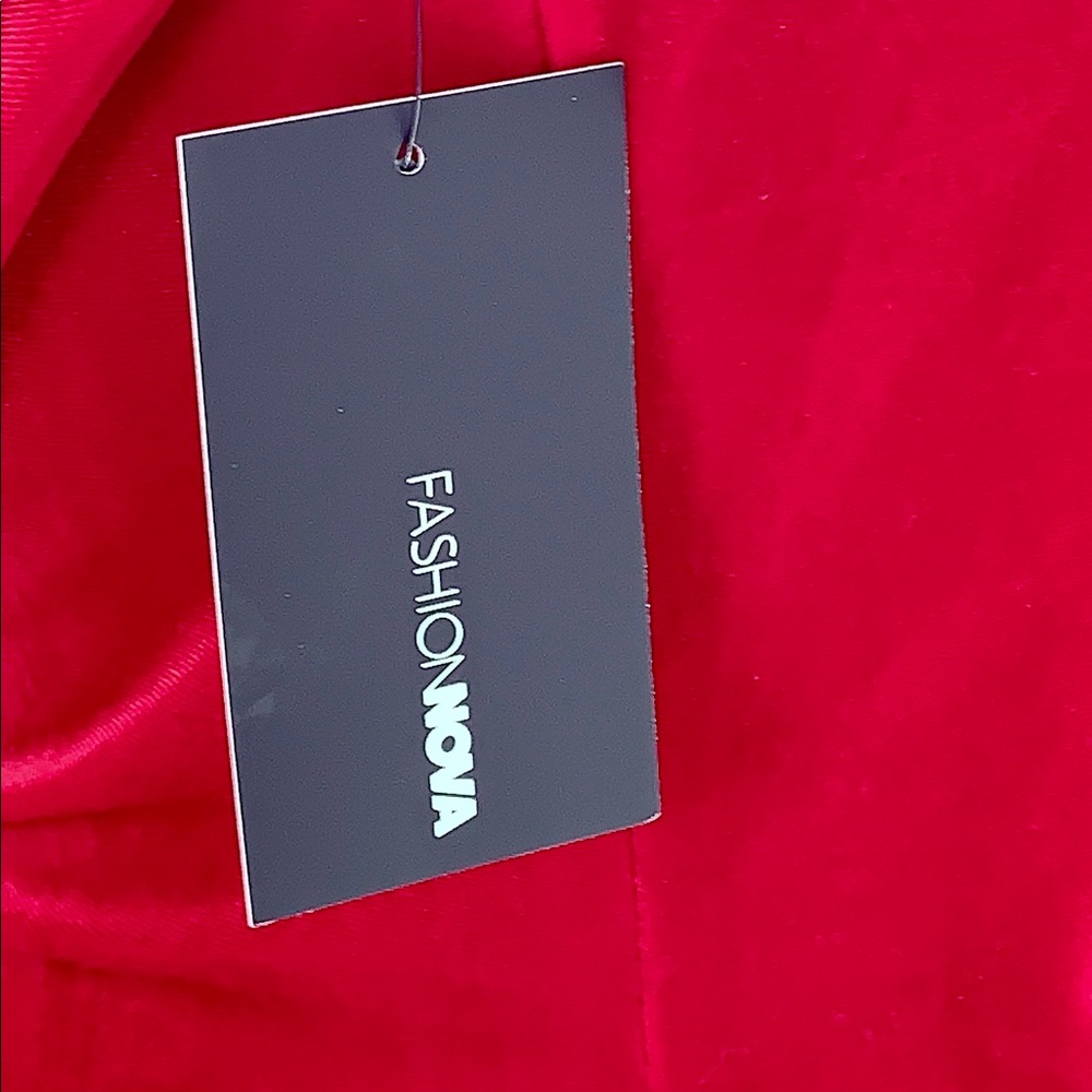 Fashion Nova  Red Velvet Midi Dresses Size M - Picture 5 of 6